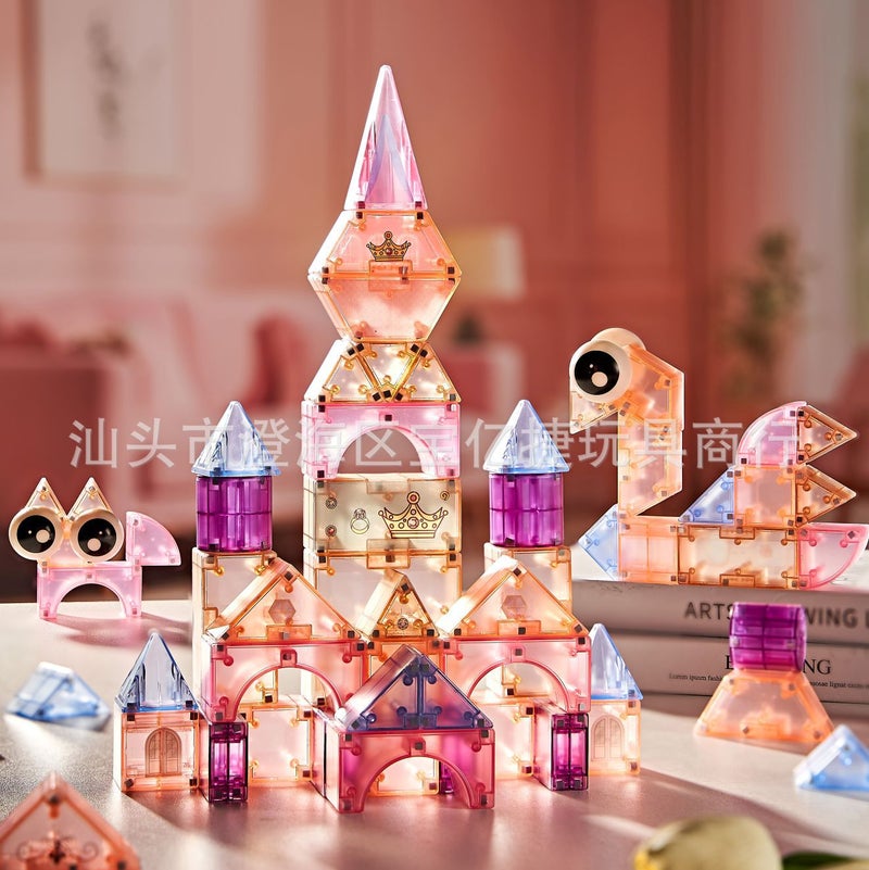 Barrel Geometry Children'S Magnetic Stereo Children'S Light Geometry Magnetic Block Building Blocks Assembled Toys Educational Gift For Men And Women - Image 2